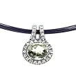 14K White Gold Prasiolite (Green Amethyst) and Diamond Pendant