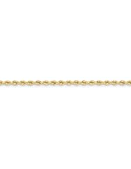 14k Yellow Gold 7in 3mm Handmade Regular Rope Chain Bracelet. Metal Wt- 6.13g