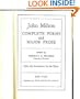 John Milton: Complete Poems and Major Prose