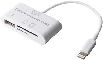 3 in 1 SD Card Reader Connects Cameras, USB, & Memory Cards To the Apple iPad mini, iPad 4th Generation (White) Work with iOS 6 / IOS 7/iOS 8.1(The item not compatibility with small phone)
