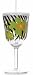Black Zebra Green Flowers 13oz Double-Wall Wine Glass w/Straw
