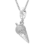 Platinum Plated 925 Sterling Silver Ice Cream Bracelet Charm With 925 Sterling Silver Chain (16