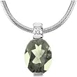 14K White Gold Prasiolite (Green Amethyst) and Diamond Pendant