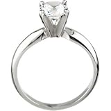Exquisite! Women's 14k White-gold 2 ct Round Brilliant Moissanite Solitaire Engagement Ring - 8.0mm
