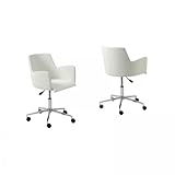 Sunny Office Chair (White/Chrome) (30"-34.5"H x 23"W x 23"D)