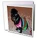 Jos Fauxtographee Realistic - Adorable Shiatsu Pug Pet Dog in Vibrant Pink and Green Sweater With Cute Hair Cut - Greeting Cards-12 Greeting Cards with envelopes
