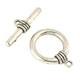 Bali Toggle Clasp Beading Pewter Antique Bracelet