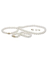 AA+ Quality, 6.5-7.0 mm, White Freshwater Pearl Set