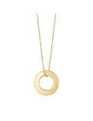 14k Yellow Gold Open Circle Pendant on 18" Necklace
