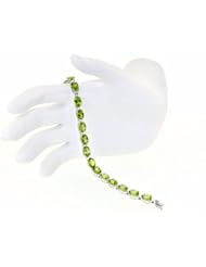 14K White Gold Peridot Bracelet