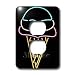 Ice Cream - Neon-like Ice Cream Cone - Light Switch Covers - 2 plug outlet cover