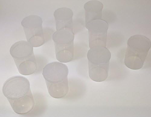 (10) Cute Containers Squeezies Squeeze Top Cap Plastic Prescription RX Vials - 30 DRAM RX Medicine Containers in Different Colors Transparent Green, Red, Blue, Pink, Clear, Charcoal, Yellow, Orange, Umber, Purple (30 Dram) (Clear)