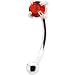 Silver 925 Red Austrian Crystal Eyebrow Ring