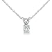 10K White Gold Round Diamond Solitaire Pendant 1/10ct (H/I I2 18" chain)