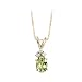 14K Yellow/White Gold 0.15 ct. Diamond and 7/8 ct. Oval Shaped Peridot Pendant with Chain