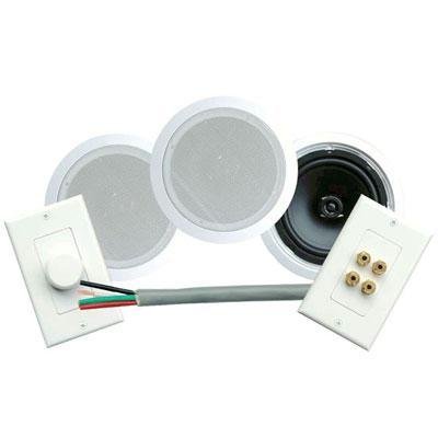 Pyle Home PHSKIT8 300-Watt 8-Inch Dual In-Ceiling Speaker /Volume Control/Speaker Wall Plate/Wiring Combo Speaker System (Pair)