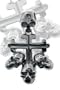 Four Skulls and Cross Stainless Steel Pendant
