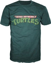 Mens Teenage Mutant Ninja Turtles TMNT Logo T-shirt Large/Dark Green