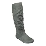 Soda Womens Slouch Micro Suede Boot Gray