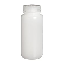 Nalgene 332189-0032 Wide-Mouth Sample Bottle, HDPE, Bulk Pack, 1000mL (32 ounce) (Case of 50)