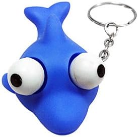 LLSai- Stress-Relieve Squeeze Toy Eye Poping with Keychain(one) , Orange