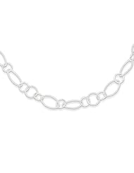 Sterling Silver 18in Fancy Link Necklace. Metal Wt- 11.97g
