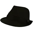 Men's 100% Cotton Summer Cool Solid Blank Fedora Derby Trilby Hat Black 56cm S/M
