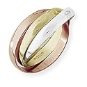 Russian 9Ct Yellow White and Rose Gold Wedding Ring in a 4mm Profile
