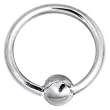 Solid 14KT White Gold 18 Gauge 5/16" Captive Ball Ring 3mm Ball