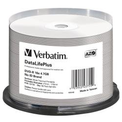 Verbatim 43755 DVD-R Rohlinge (4,7 GB DL, 16x wei&szlig; Thermodruckfl&auml;che 50er Spindel)