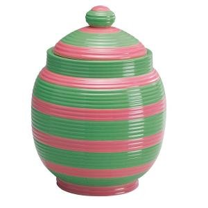 Preppy Stripe Ceramic Dog Treat Jar