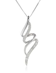 10k White Gold Diamond Free-Form Pendant Necklace (1/4 cttw, I-J Color, I2-I3 Clarity), 18"