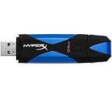 Produkt-Bild: KINGSTON USB-Stick DataTraveler HyperX - 128 GB - schwarz / blau + &Ouml;kologischer Druckluftspray - 350 ml .