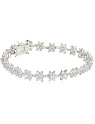 CZ by Kenneth Jay Lane "Basics" 15 Cttw Floral Rounds Cubic Zirconia Line Bracelet