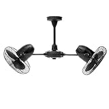 ATYLIA.COM Ventilateur de plafond design double noir