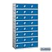 Plastic Locker - Eight Tier - 3 Wide - 73 Inches High - 18 Inches Deep - Blue - Assembled
