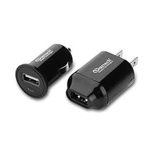 Pocket Sized Travel USB Charging Kit with Car And Home AC USB Port Charger Adapters For LG Connect 4G