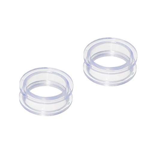BodyJ4You Tunnels Clear Acrylic Screw Fit Flesh Tunnel Plug 2 Pieces from 10 Gauge - 16mm