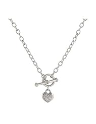 Toggle Pave Heart Necklace