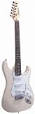J. Reynolds JR6VW Double Cutaway Electric Guitar, Vintage White