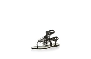 Hakei Sandalias planas Carolina (Negro)