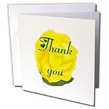 CherylsArt Thank You - Yellow Rose for Wedding Thank You - Greeting Cards-6 Greeting Cards with envelopes