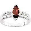 14K White Gold Mozambique Garnet and Diamond Ring