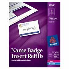 Avery Dennison Name Badge Insert Refills 3 Inch x 4 Inch 300 Badge Name Badges 5392