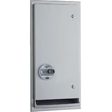 Bobrick 3706 ClassicSeries 304 Stainless Steel Recessed or Semi-Recessed 25c Single-Coin Operation Napkin/Tampon Vendor, Satin Finish, 13-7/8" Width x 27-7/8" Height