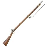 1700s Revolutionary War Flintlock Musket with Bayonet - Wood and Metal Replica