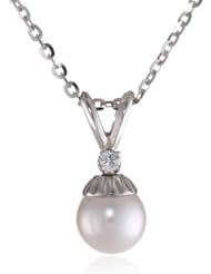 TARA Pearls "Akoya" White Pendant Necklace, 18"