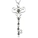Sterling Silver Genuine Black Diamond Key Pendant, title=