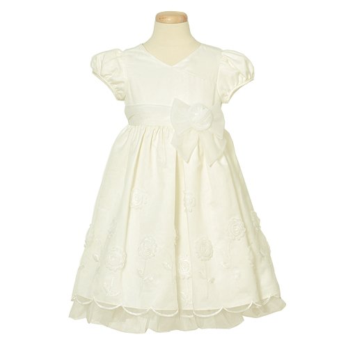 Bonnie Baby Embroidered Special Occasion Dress, Ivory, 24 Months