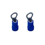 【ノーブランド品】100PCS　絶縁　リング　電気圧着　16-14AWG電線　端子　コネクタ　ブルー